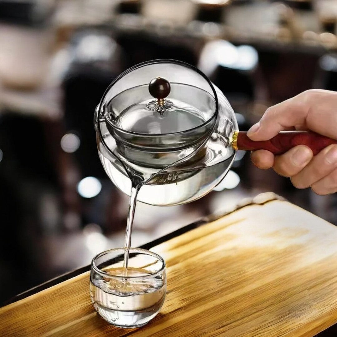 Everly Glass Rotating Teapot