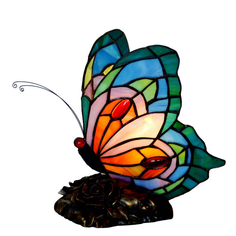 Butterfly Night Table Lamp Tiffany Style Bedroom Bedside Feeding Bar Decoration