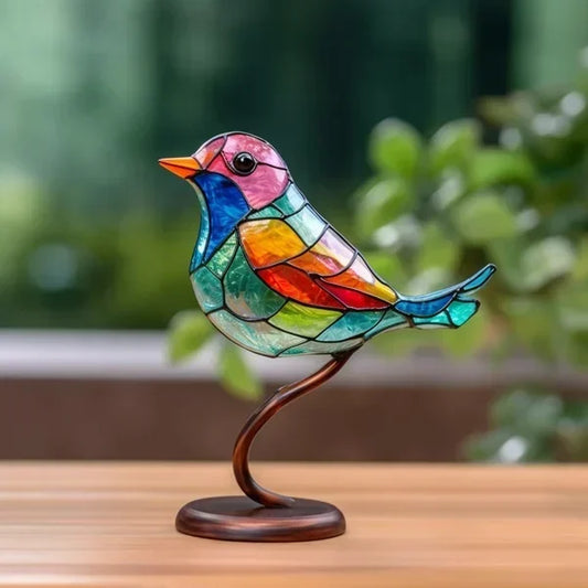 LuxeHome - AvianElegance Birds in Colored Glass for a Refined Interior Design