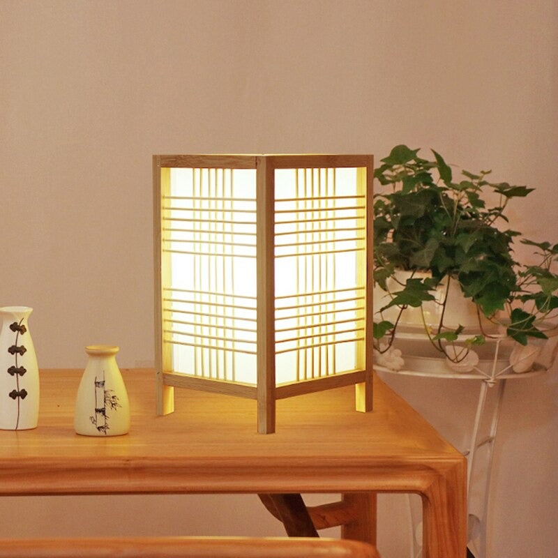 Japanese square bedside lamp