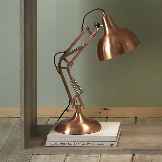 Alfredo Brushed Copper Metal Task Table Lamp